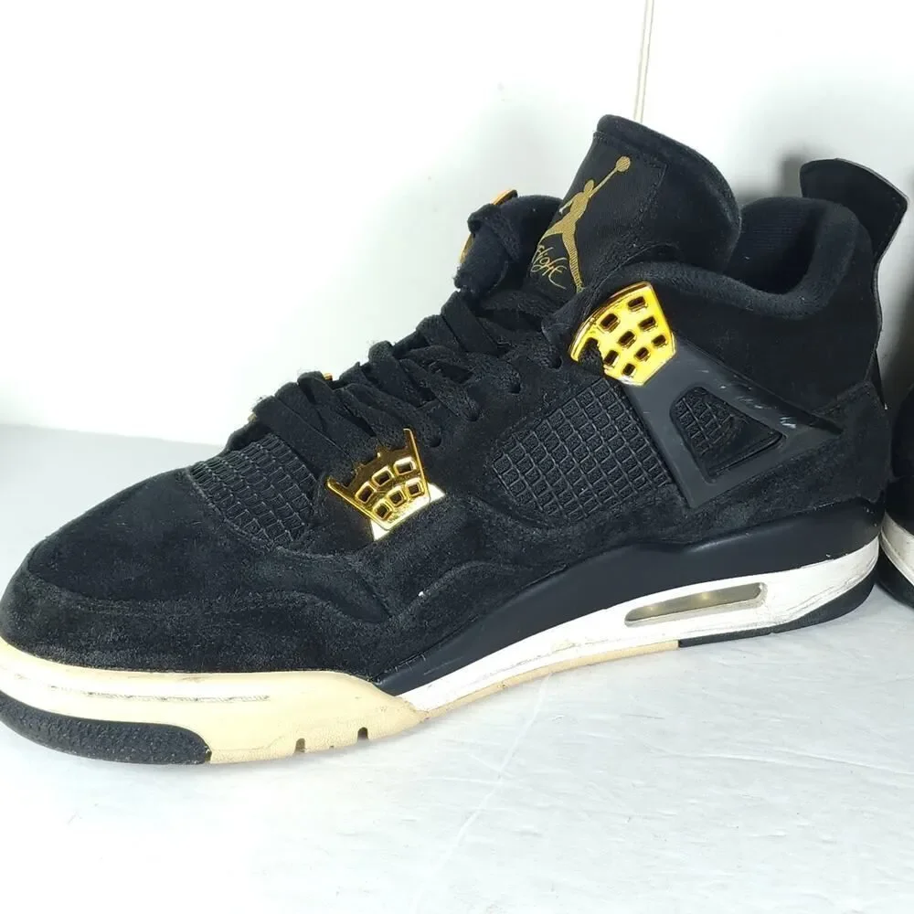 Nike Air Jordan Men’s Retro 4 Royalty 2016 US10,5 Suede Black Athletic Sneakers
